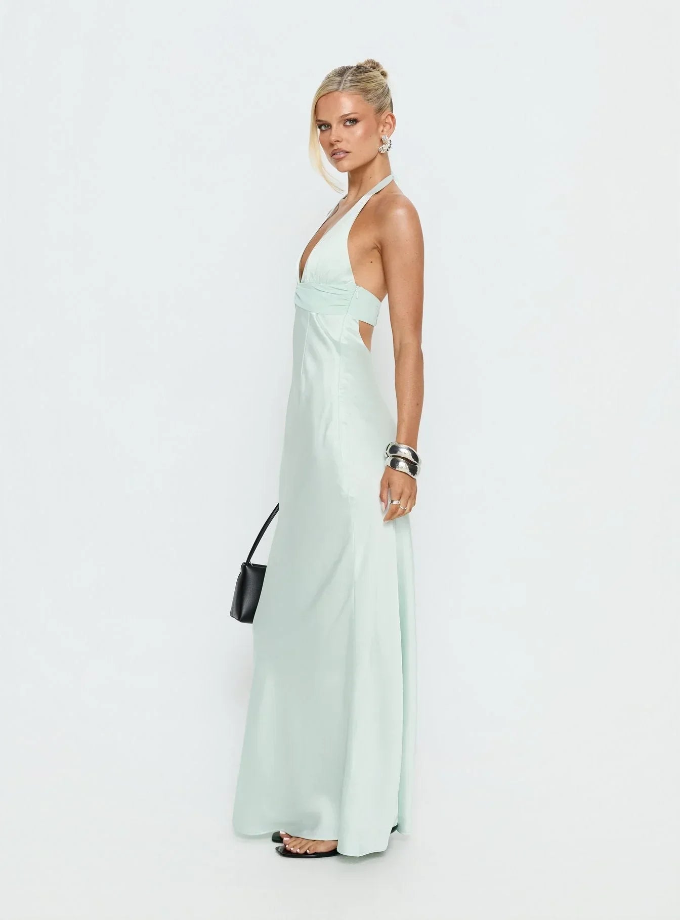 Women's Floral Halter Maxi Dress for Wedding Guest Summer