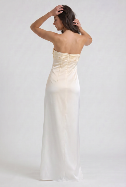 Women's Floral Maxi Dress Yellow Summer Wedding Guest