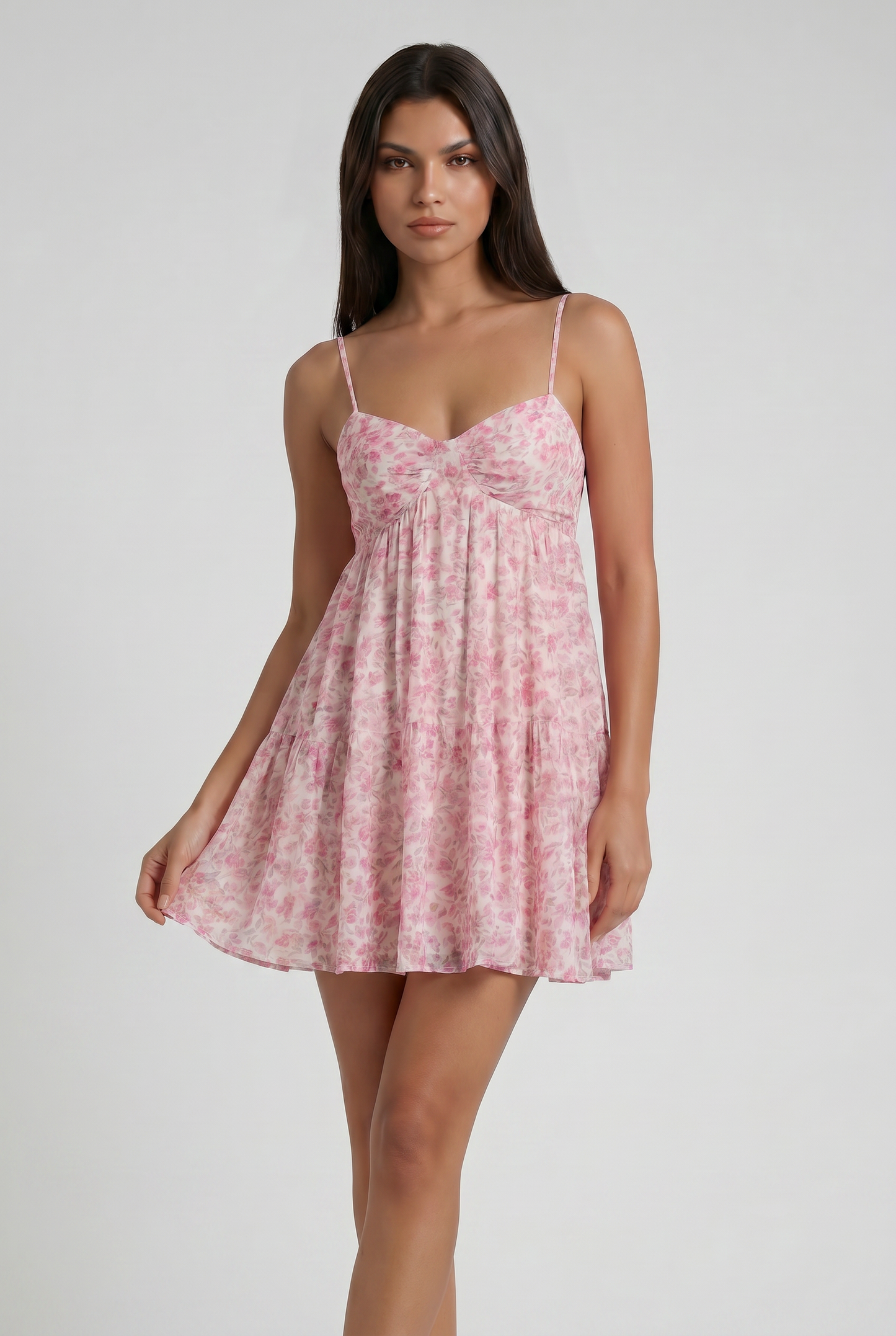 Women's Floral Short Sleeve Mini Dress for Wedding Guest