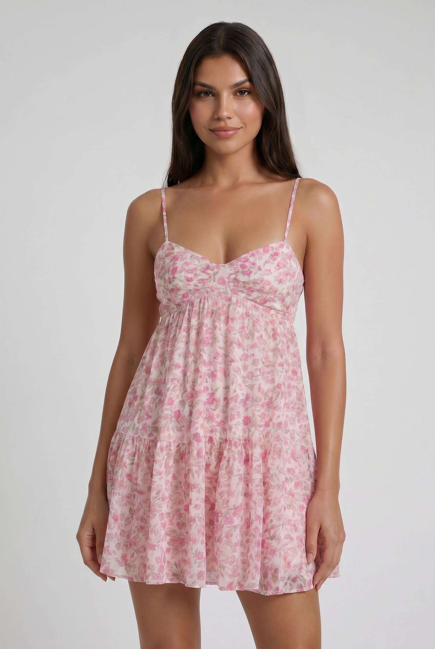 Women's Floral Short Sleeve Mini Dress for Wedding Guest