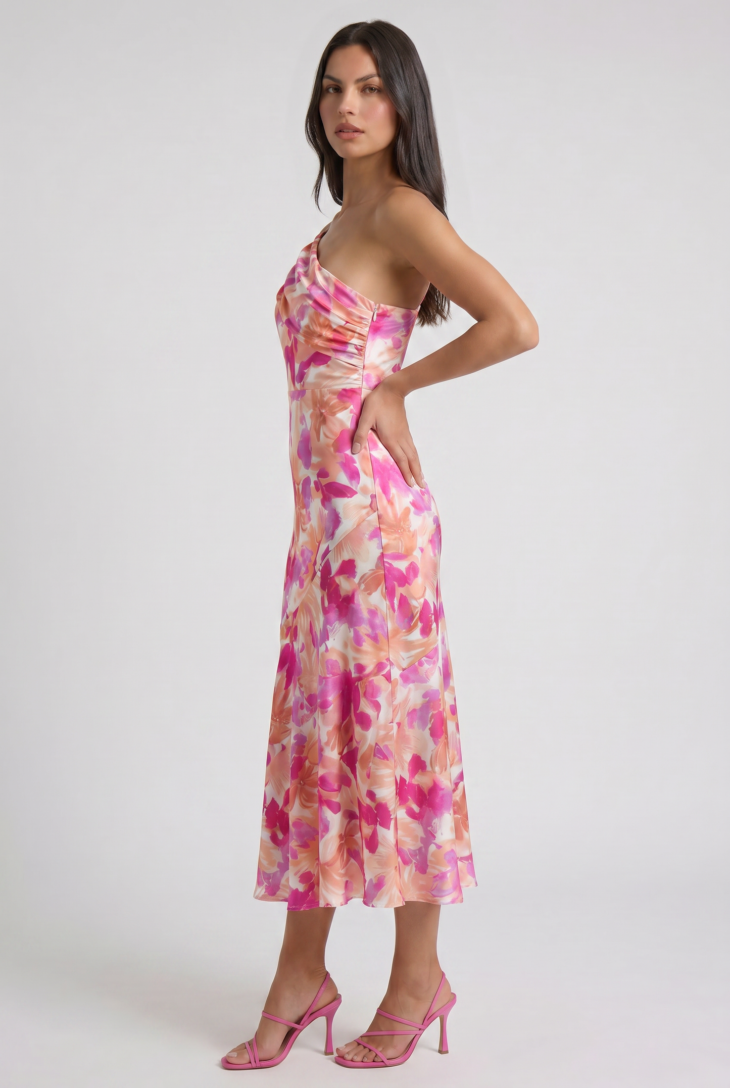 Women's Floral Spaghetti Strap Maxi Dress for Wedding Guest