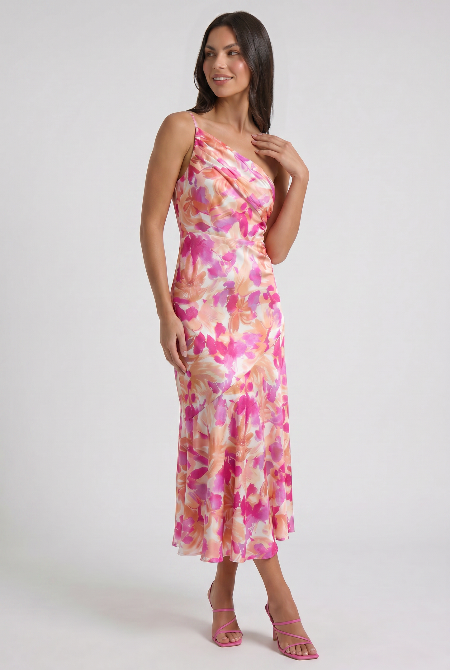 Women's Floral Spaghetti Strap Maxi Dress for Wedding Guest