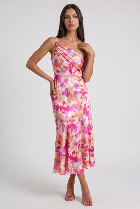 Women's Floral Spaghetti Strap Maxi Dress for Wedding Guest