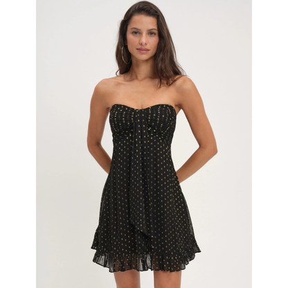 Women's Floral Strapless Mini Dress for Wedding Guest
