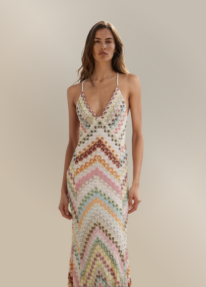 Women's Floral V-Neck Maxi Wedding Guest Dress for Summer