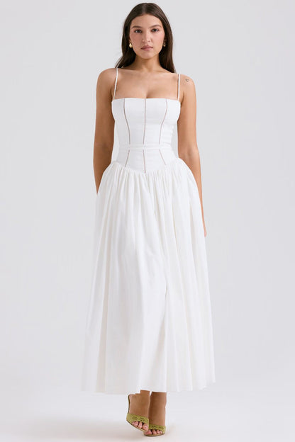 Women's Floral V-Neck Summer Midi Dress for Wedding Guests