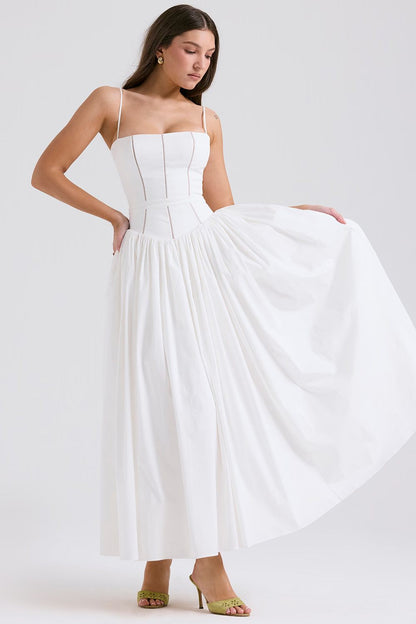 Women's Floral V-Neck Summer Midi Dress for Wedding Guests