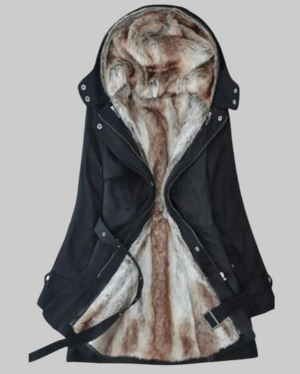 Women's Hooded Faux Fur Insulated Long Winter Parka Coat