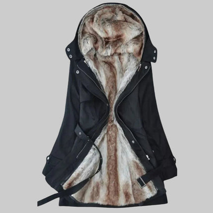 Women's Hooded Faux Fur Insulated Long Winter Parka Coat