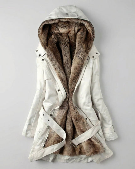 Women's Hooded Faux Fur Insulated Long Winter Parka Coat