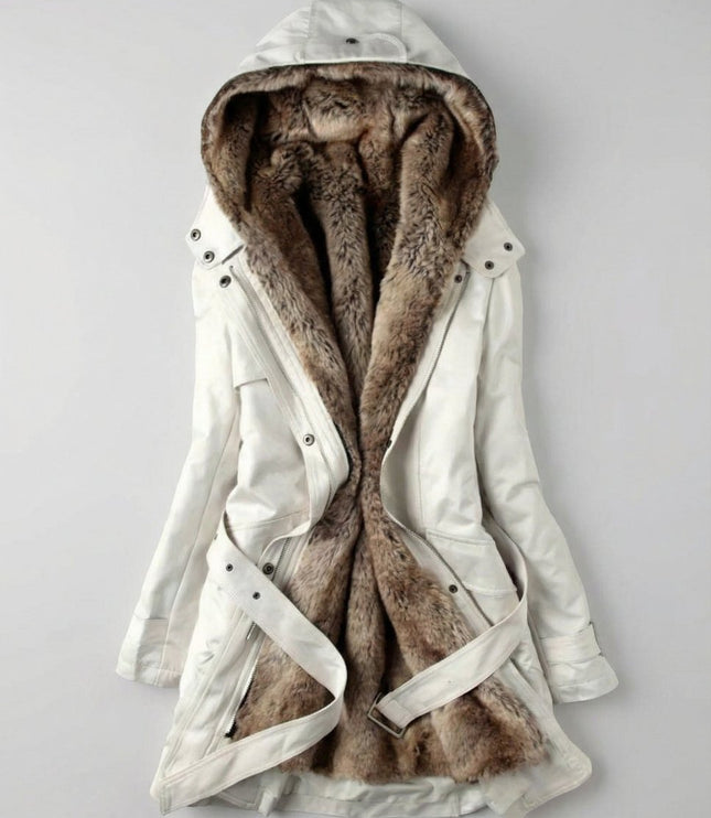 Women's Hooded Faux Fur Insulated Long Winter Parka Coat
