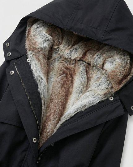 Women's Hooded Faux Fur Insulated Long Winter Parka Coat