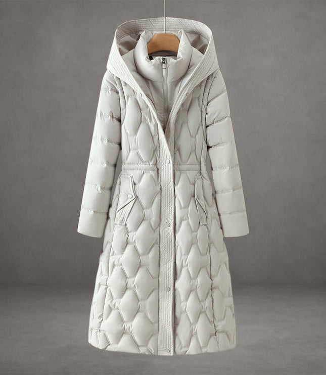 Women's Hooded Quilted Insulated Longline Down Coat
