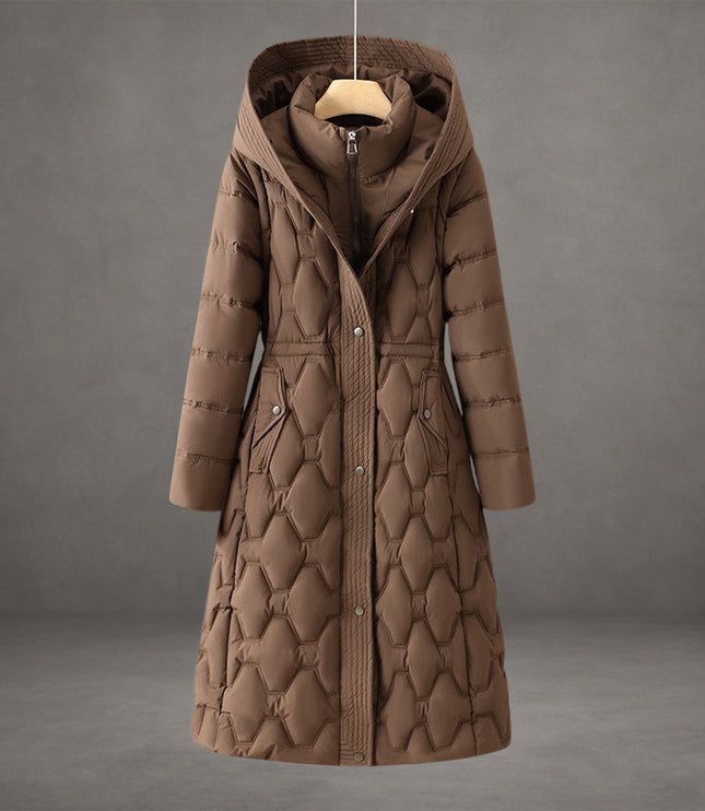 Women's Hooded Quilted Insulated Longline Down Coat