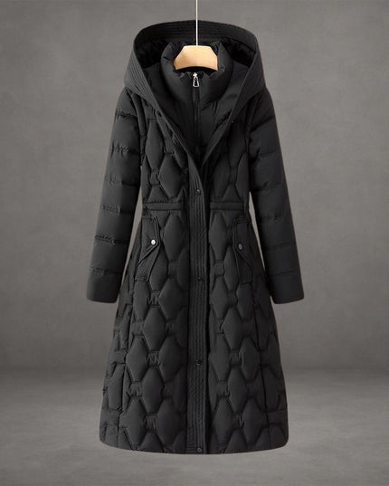 Women's Hooded Quilted Insulated Longline Down Coat