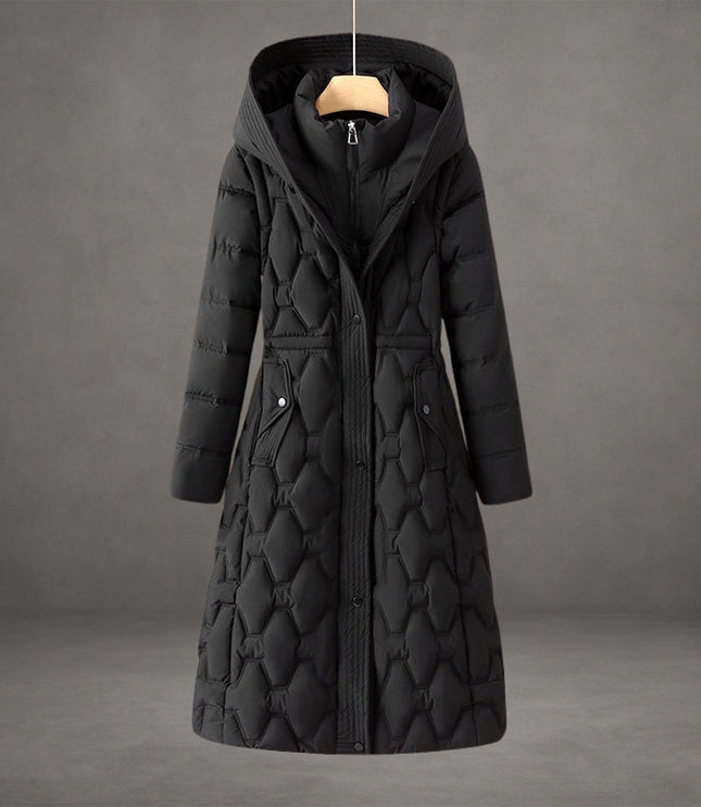 Women's Hooded Quilted Insulated Longline Down Coat