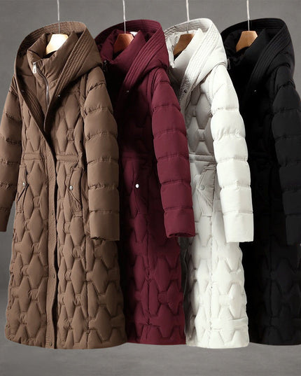 Women's Hooded Quilted Insulated Longline Down Coat