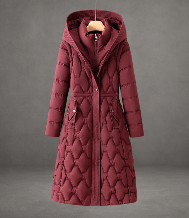 Women's Hooded Quilted Insulated Longline Down Coat
