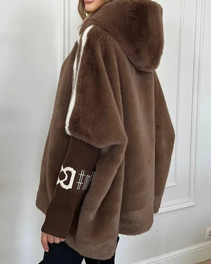 Women's Hooded Winter Coat, Oversized and Faux Fur Lined