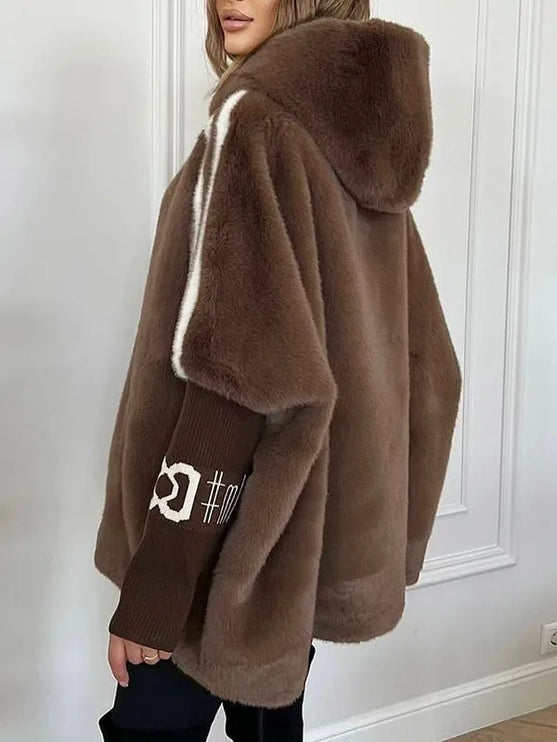 Women's Hooded Winter Coat, Oversized and Faux Fur Lined