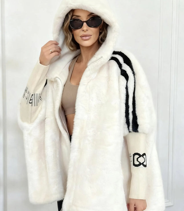 Women's Hooded Winter Coat, Oversized and Faux Fur Lined