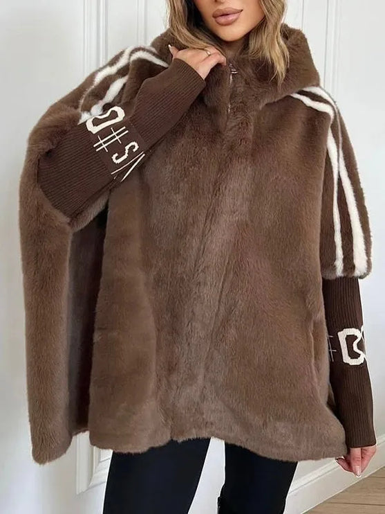 Women's Hooded Winter Coat, Oversized and Faux Fur Lined