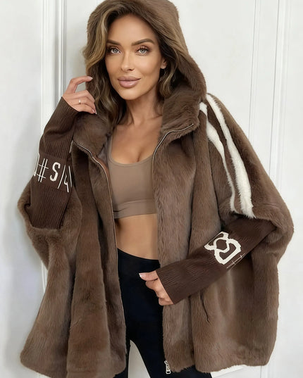 Women's Hooded Winter Coat, Oversized and Faux Fur Lined