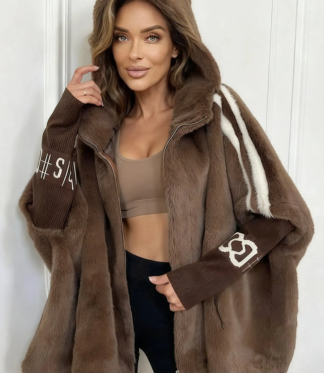 Women's Hooded Winter Coat, Oversized and Faux Fur Lined