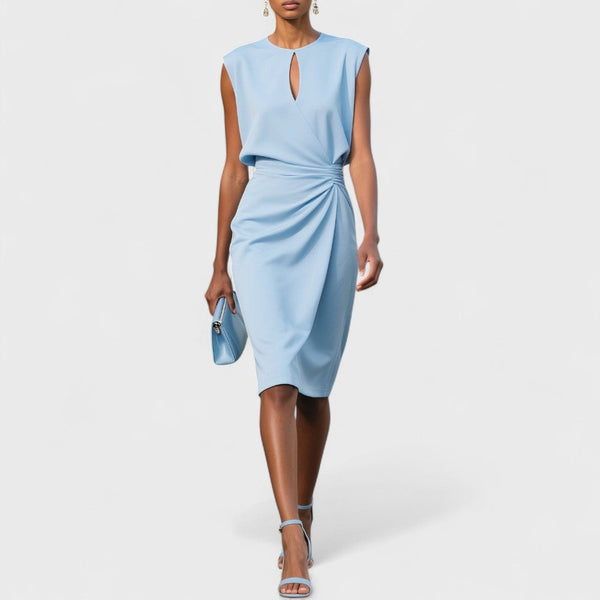 Women's Keyhole Sleeveless Wrap Midi Dress V-Neck – Everlaya