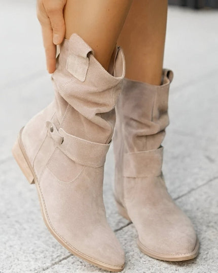 Women's Knee High Block Heel Slouchy Faux Suede Boots