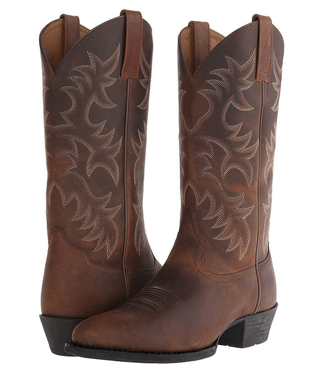 Women's Knee High Pull-On Cowboy Boots, Western Stitched