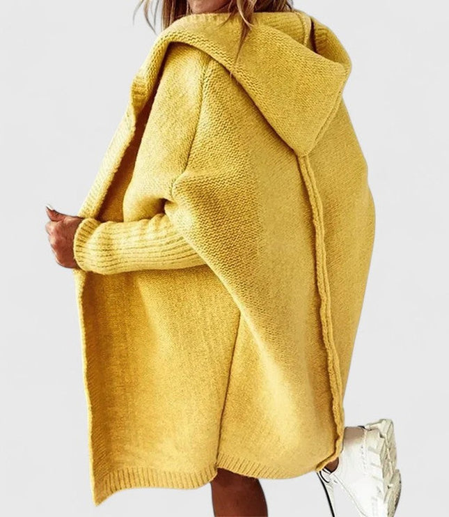 Women's Knit Duster Cardigan, Oversized Hooded Knee Length