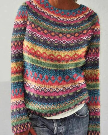 Women's Knit Pullover Sweater, Long Sleeve Relaxed Fit