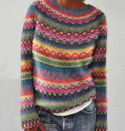 Women's Knit Pullover Sweater, Long Sleeve Relaxed Fit