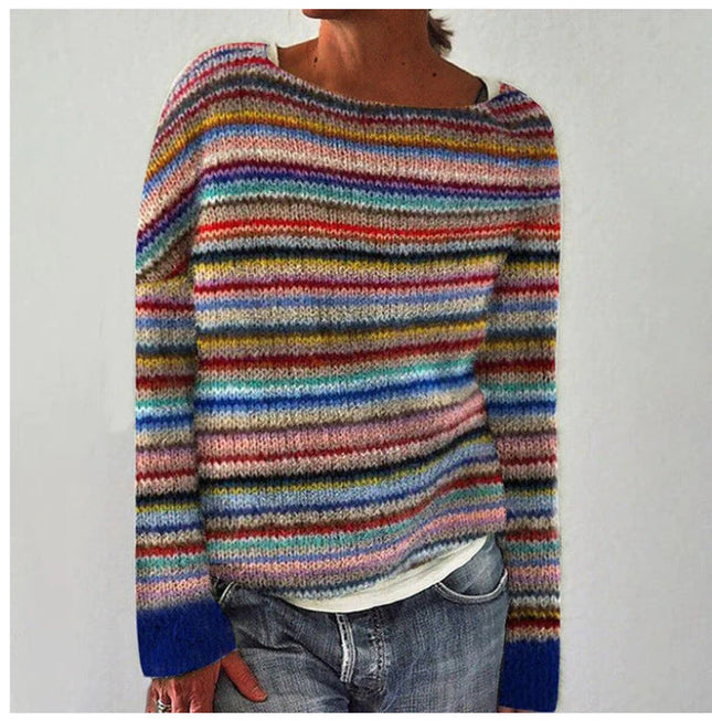 Women's Knit Pullover Sweater, Long Sleeve Relaxed Fit
