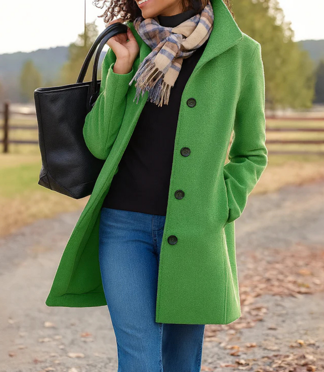 Women's Lightweight Button Up Straight Fit Fall Coat