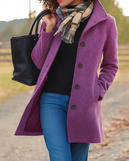 Women's Lightweight Button Up Straight Fit Fall Coat