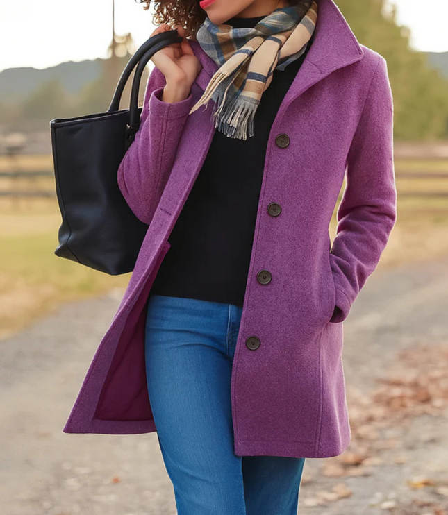Women's Lightweight Button Up Straight Fit Fall Coat