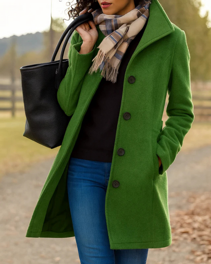Women's Lightweight Button Up Straight Fit Fall Coat