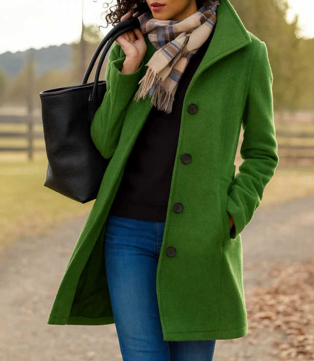 Women's Lightweight Button Up Straight Fit Fall Coat