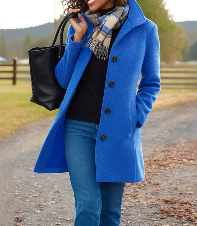 Women's Lightweight Button Up Straight Fit Fall Coat