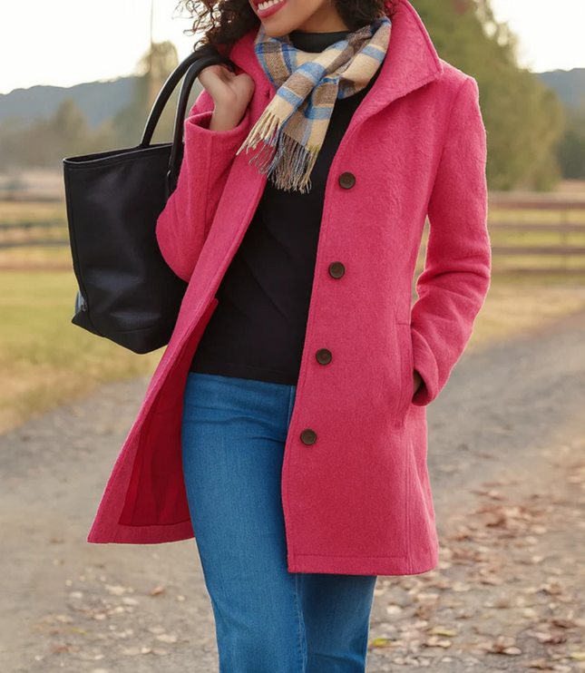 Women's Lightweight Button Up Straight Fit Fall Coat