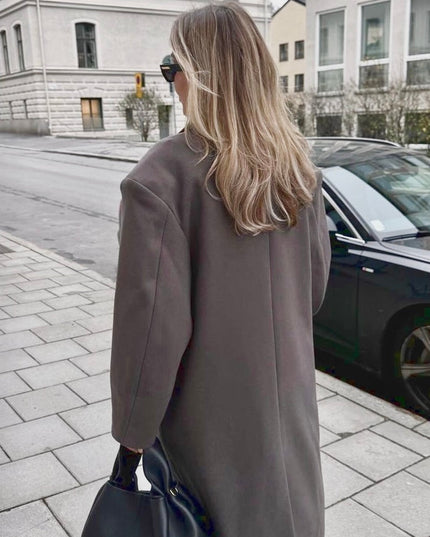 Women's Long Maxi Tailored Double Breasted Duster Coat