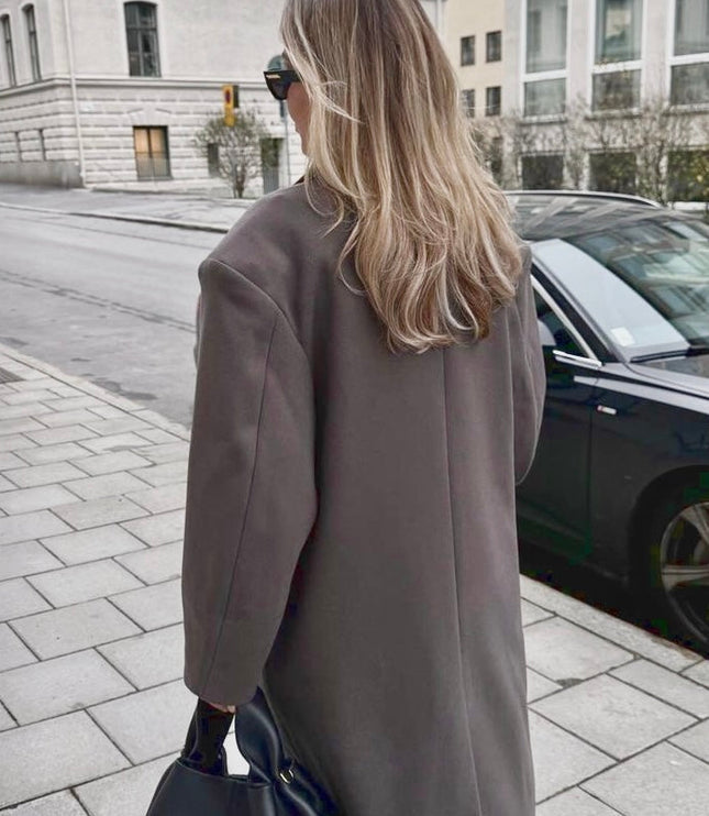 Women's Long Maxi Tailored Double Breasted Duster Coat