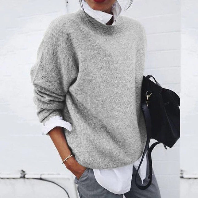 Women's Long Sleeve Loose Fit Oversized Cashmere Sweater