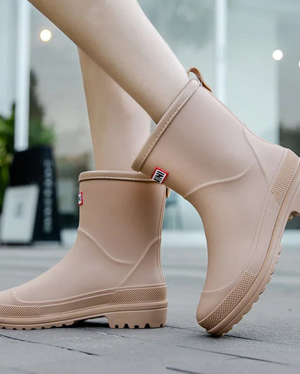 Women's Non Slip Short Waterproof Ankle Rain Boots