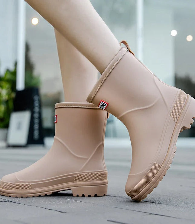 Women's Non Slip Short Waterproof Ankle Rain Boots