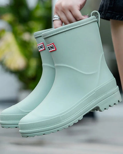 Women's Non Slip Short Waterproof Ankle Rain Boots