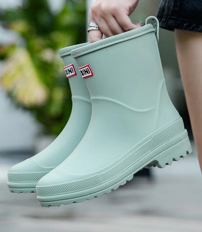Women's Non Slip Short Waterproof Ankle Rain Boots