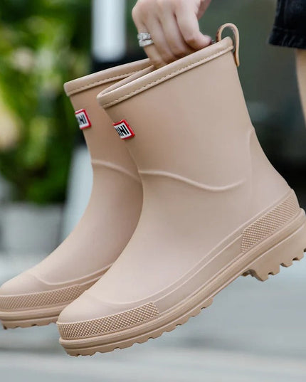 Women's Non Slip Short Waterproof Ankle Rain Boots